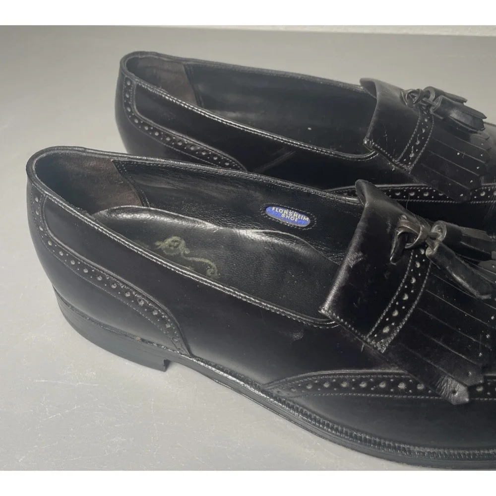 Florsheim Lexington Black Tassel Wingtip Loafers Size 8.5 D Designer‎ Collection